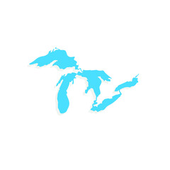 Great Lakes. vector illustration. silhouette
