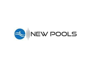 lue swimming pools logo with abstract man silhouette.eps © Md