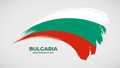 Hand drawing brush stroke flag of Bulgaria with painting effect vector illustration