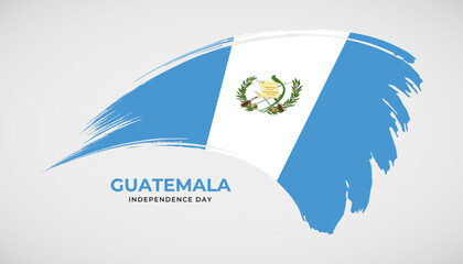 Hand drawing brush stroke flag of Guatemala with painting effect vector illustration