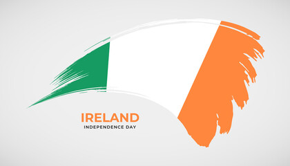 Hand drawing brush stroke flag of Ireland with painting effect vector illustration
