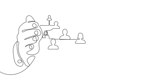 4k animated self drawing of continuous line drawing of customer care for employees labor union life insurance customer relationship management for your design minimal outline