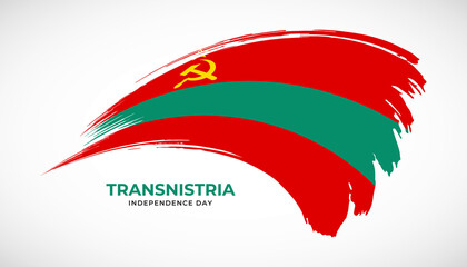 Hand drawing brush stroke flag of Transnistria with painting effect vector illustration