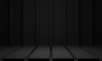 3D dark geometric stage background.