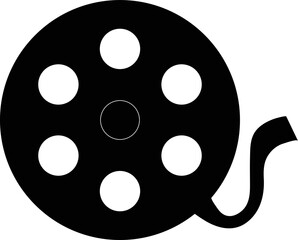 Black Film Reel Vector Illustration