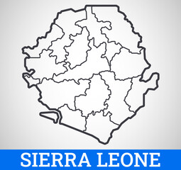 Vector outline map of Sierra Leone. Graphic illustration.	
