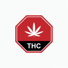 Contains THC Warning. Information Product Illustration As A Simple Vector Sign & Trendy Symbol for Design and  Medical Websites, Presentation or Application.
