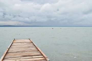 Fototapeta premium wooden pier on the sea