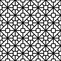 Seamless texture with arabic geometric ornament. Vector seamless pattern. Modern stylish texture. Repeating geometric tiles with rectangle. Contemporary graphic design. Trendy hipster monochrome print
