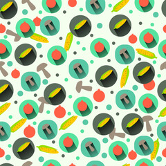 seamless color pattern of food icons