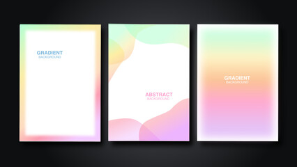Set of abstract gradient light backgrounds vector illustration.