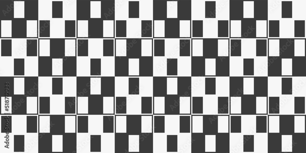 Poster Checkered pattern of rectangles. Vector pattern of black and white rectangles.