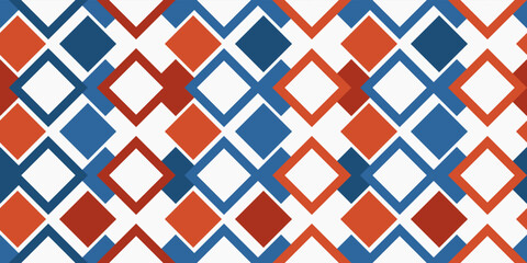 Blue-red rhombuses texture. Pattern of identical rhombuses. Print for interior surfaces.