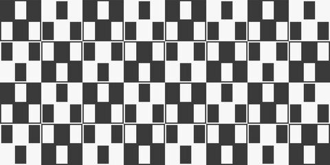 Fototapeta premium Checkered pattern of rectangles. Vector pattern of black and white rectangles.