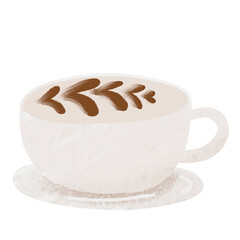 hand drawn cup and  dessert