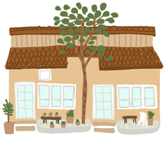 Obraz premium hand drawn building for decor