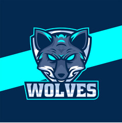Vector Logo Illustration Wolf E Sport And Sport Style.