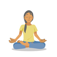 瞑想するアジアの女性