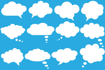 Vector speech clouds chat bubble icon. Vector illustration