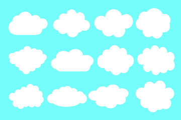 Cloud icon, vector illustration. Cloud symbol or logo, different clouds set