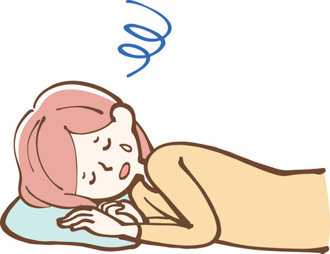 気分が悪い女性 シンプルイラスト