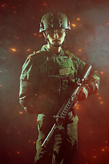 Fototapeta premium infantry man portrait
