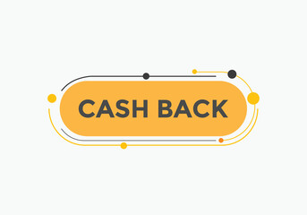 Cash back Colorful web banner. vector illustration. Cash back label sign template
