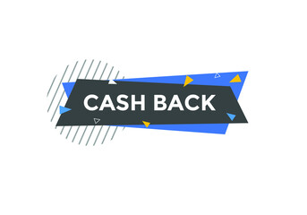 Cash back Colorful web banner. vector illustration. Cash back label sign template
