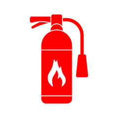 Fire extinguisher vector icon on white background - obrazy, fototapety, plakaty
