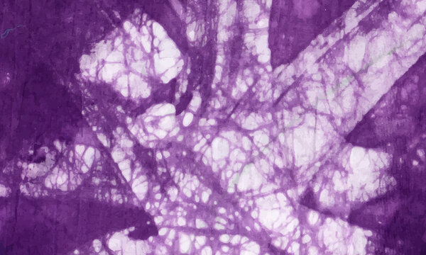 violet wax batik floral tie dye illustration background