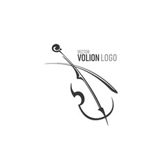 Abstract monochrome violin logo.
