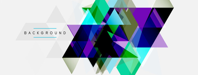 Fototapeta premium Mosaic triangles geometric background. Techno or business concept, pattern for wallpaper, banner, background, landing page