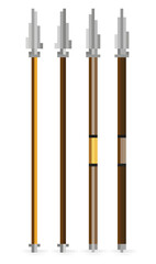 set of realistic sword warrior and spear. eps vector