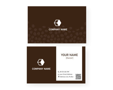 brown and white modern business card template Royalty Free Vector