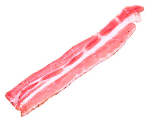 Organic bacon meat isolated on white background