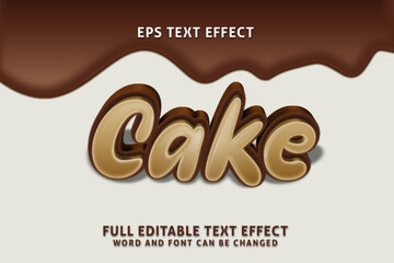 cake 3d text effect premium vectors