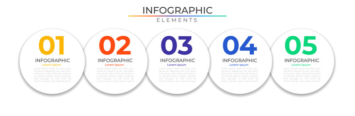 Circular annual infographic elements concept design vector with icons. Timeline network project template for presentation and report.