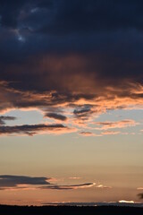 Obraz premium Colorful blue purple evening sunset. Beautiful sunset landscape.