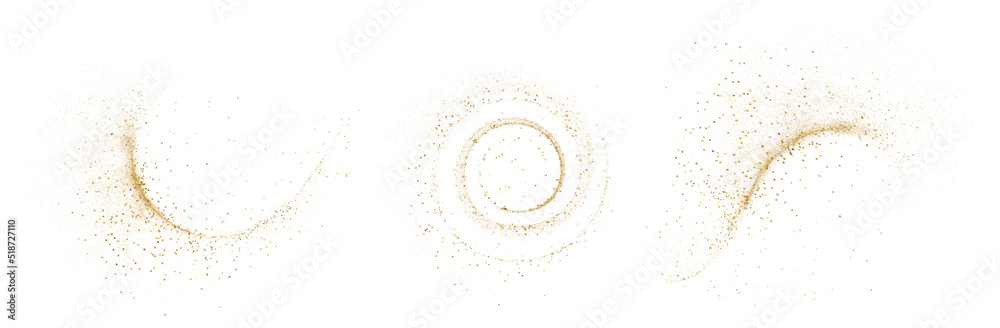 Poster set of abstract shiny gold glitter design element