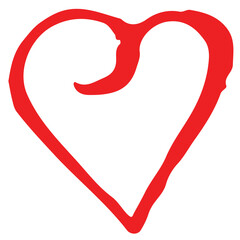 Heart hand draw icon sign design