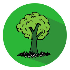 Hand drawn tree icon sign symbol design