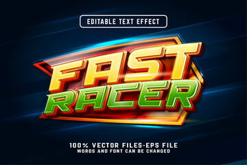 fast racer 3d text effect premium vectors