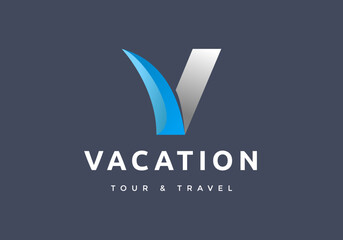 The letter v logo is suitable for tour and travel agents.