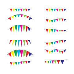 Bunting flags for celebrations, party and birthday vector.