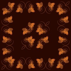 twin goldfish swimming pattern and design