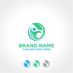 Organic people logo design template
