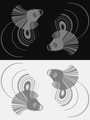 fish swimming pattern and monochrome design