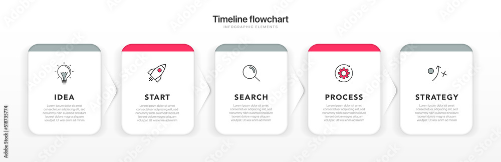 Aufkleber timeline infographic design with 5 options or steps. infographics for business concept. can be used 