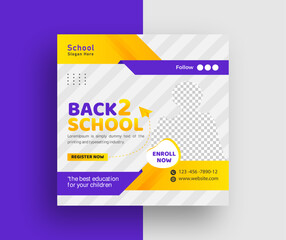 Back To School Admission Promotion Social Media Post Template
