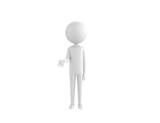 Stick Man character Giving a helping hand in 3d rendering.